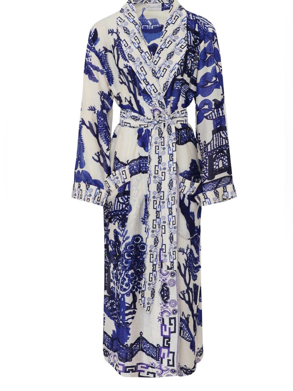 One Hundred Stars Giant Willow Blue Woven Wrap Robe/Gown — image 2 of 4